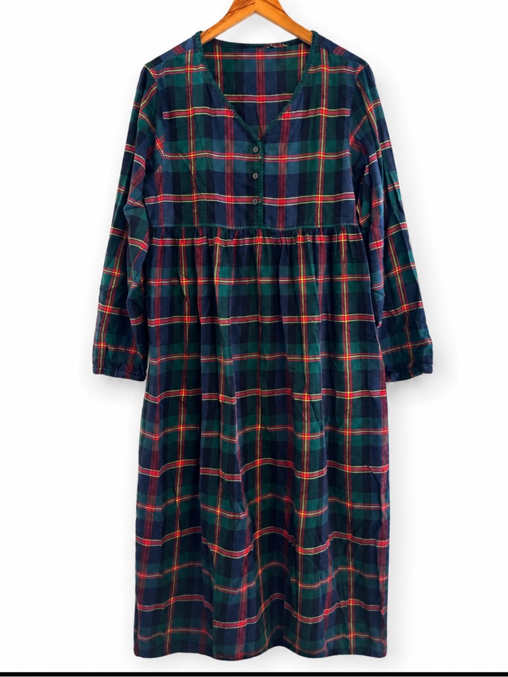 Vtg Victorias Secret Country Pajamas Womens Large Tartan Plaid Flannel Nightgown